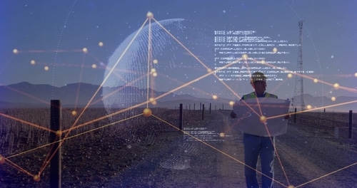 Scanning,Field,Technician,Analyzing,Data,On,Tablet,At,Site,At